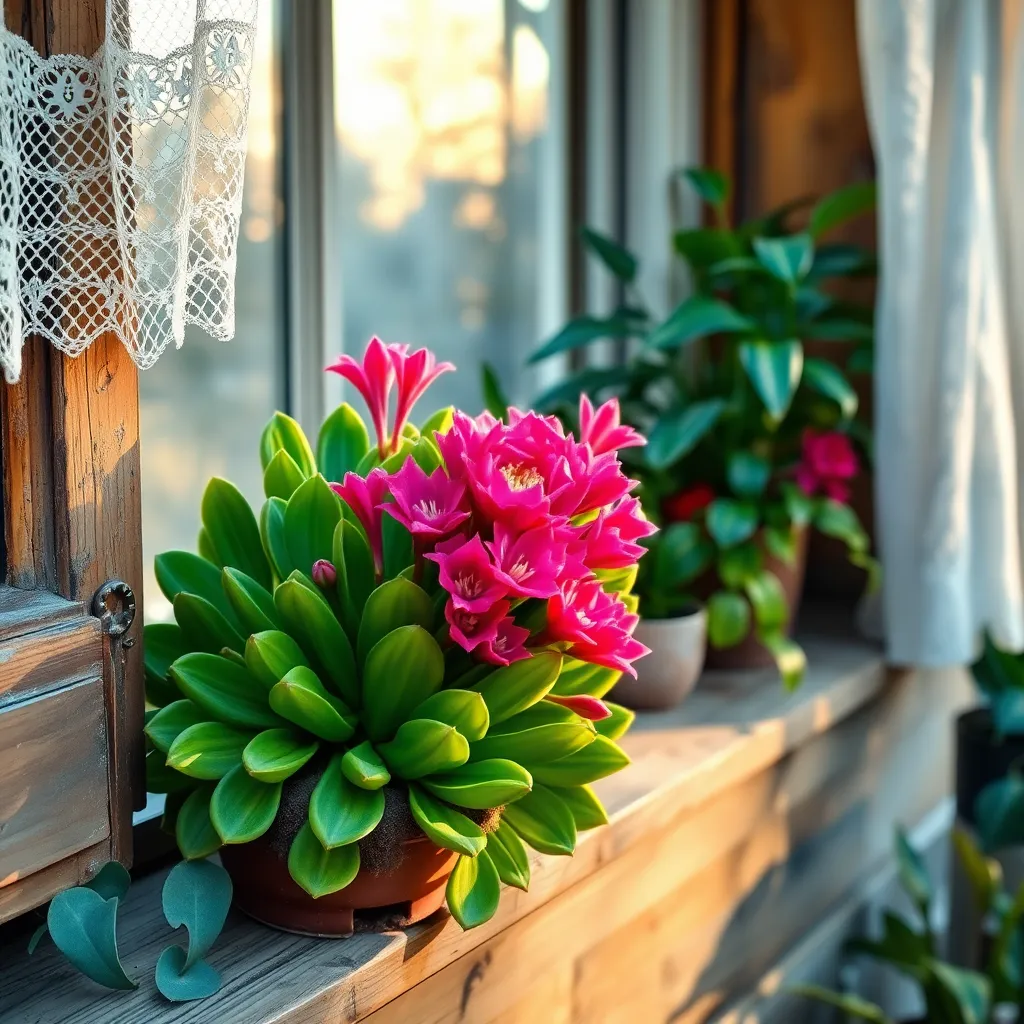Christmas Cactus (Schlumbergera bridgesii)