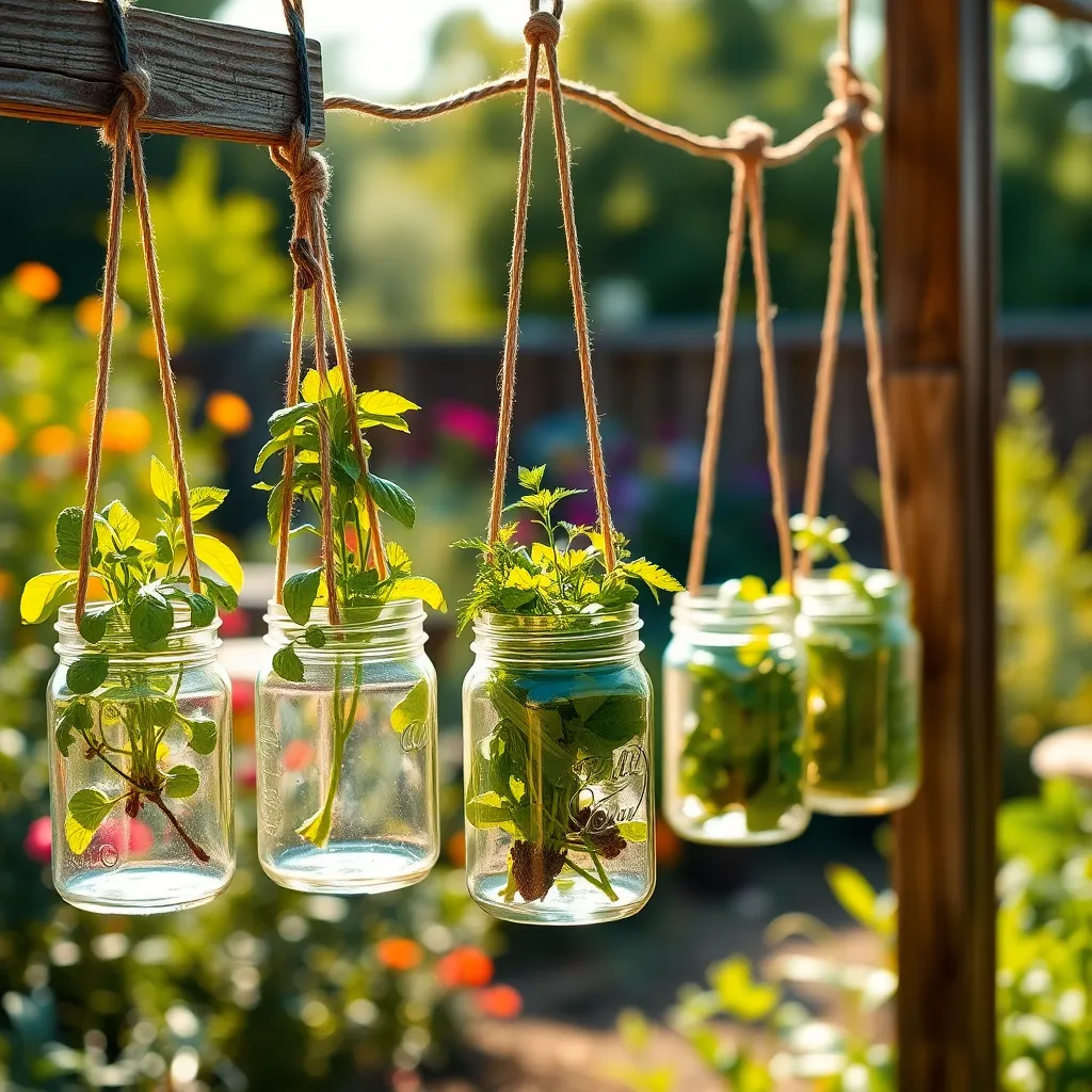 Create Hanging Mason Jar Planters