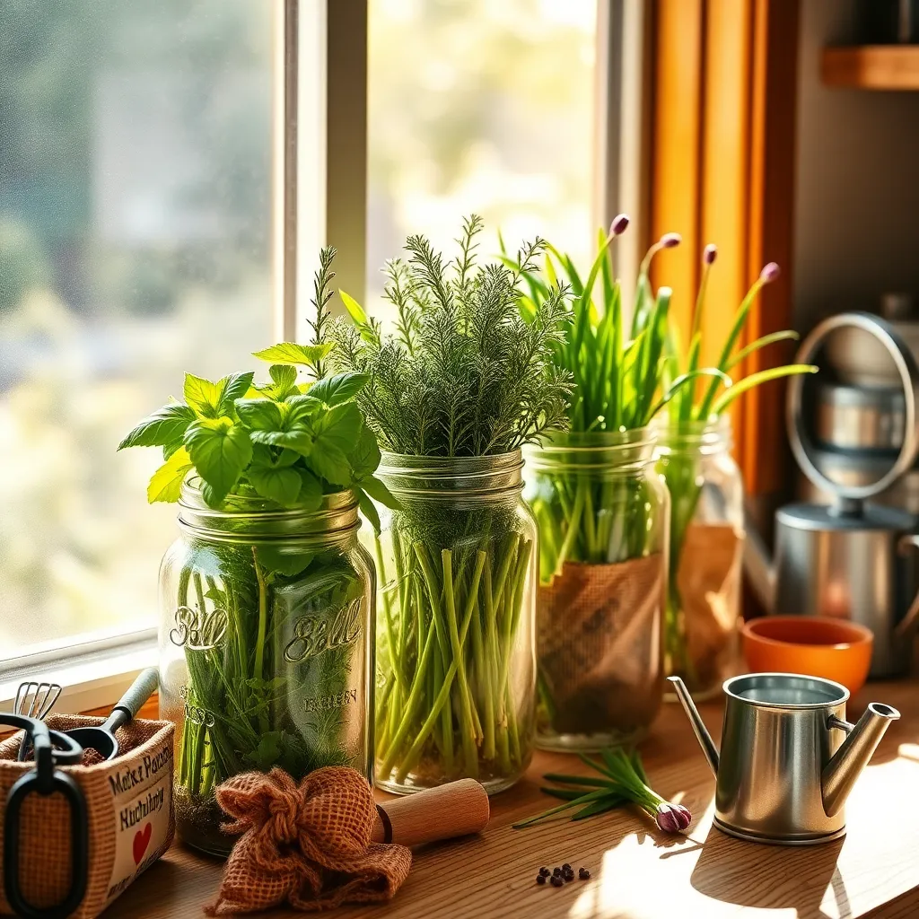 Utilize Mason Jars for Planting