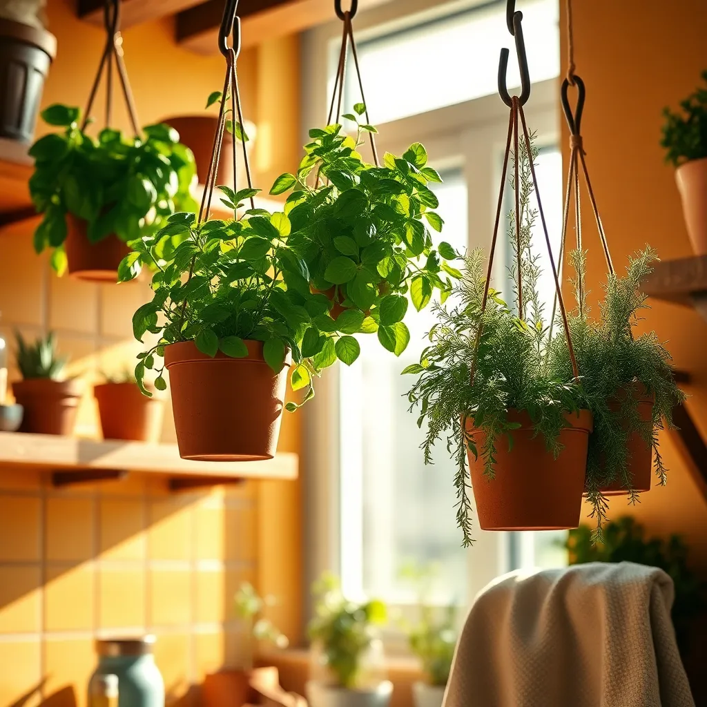 Hang Herbs from Ceiling Hooks